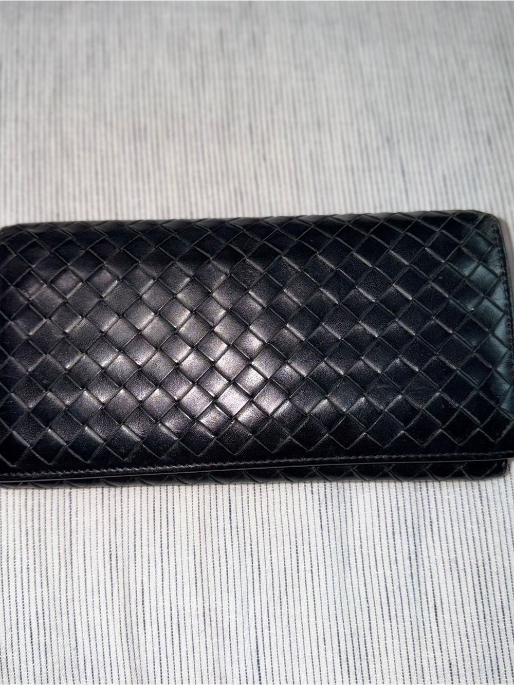 Bottega Veneta Black Intrecciato Leather Wallet